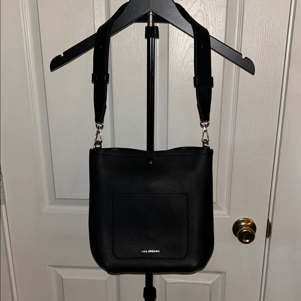 Like Dreams Black Vegan Leather Bag w Adjustable Shoulder Strap!
